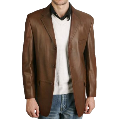 Three-Button Lambskin Leather